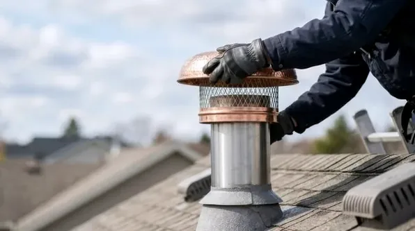New stainless chimney cap installed on a Tremont area home
